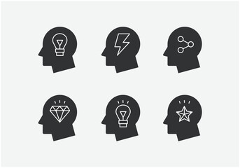 Competence, skills and knowledge concept. Vector illustration with heads and icons