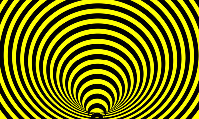 stock vector black and yellow hypnotic spiral rendering background