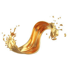Splash Of Elegant Liquid Gold. Design Element