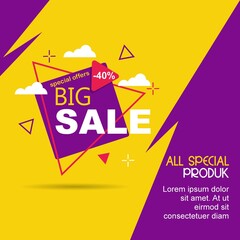 Wall Mural - 
Big sale discount banner template promotion.vector design