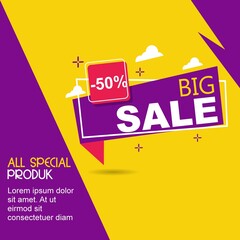 Wall Mural - 
Big sale discount banner template promotion.vector design
