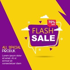Wall Mural - Flash sale discount banner template promotion.vector design