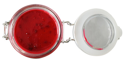 Sticker - Cream honey with cherries in a open glass jar