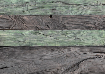 Wall Mural - dark green old wooden barn