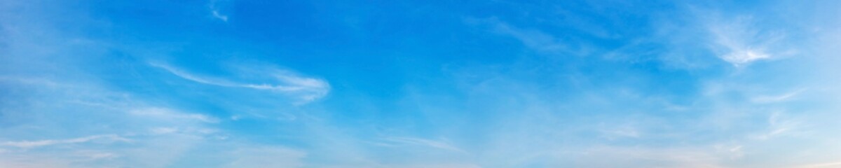 Wall Mural - Panorama sky with cloud on a sunny day. Beautiful cirrus cloud.