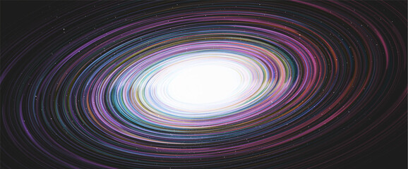 shiny colorful black hole on galaxy background with milky way spiral,universe and starry concept des