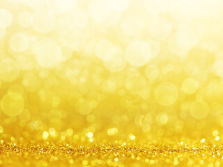 Wall Mural - gold festive christmas background. abstract twinkled bright background with bokeh defocused golden l