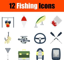 Canvas Print - Fishing Icon Set