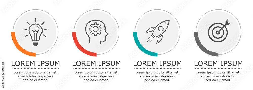 Business infographic Vector with 4 steps. Used for presentation ...