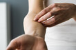 Woman Scratching Itching Body Skin