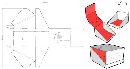 Wall Mural - Counter display stand and Die-cut Pattern. The .eps file is full scale and fully functional. Prepared for real cardboard production.