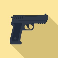 Poster - Policeman pistol icon. Flat illustration of policeman pistol vector icon for web design