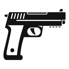 Canvas Print - Policeman pistol icon. Simple illustration of policeman pistol vector icon for web design isolated on white background