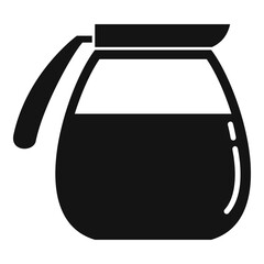 Wall Mural - Glass hot coffee pot icon. Simple illustration of glass hot coffee pot vector icon for web design isolated on white background