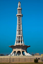 Lahore, Pakistan - Jan 17 2021 : Minar E Pakistan Beautiful Historic Landmark Of Pakistan
