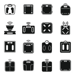 Sticker - Smart scales icons set. Simple set of smart scales vector icons for web design on white background