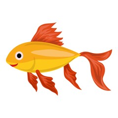 Wall Mural - Red gold fish icon. Cartoon of red gold fish vector icon for web design isolated on white background