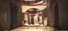 Bright Sunny Afternoon On A Stone Street In A Traditional Oriental City. Ancient Stone Houses In Arabic Style. Beautiful City Landscape. Photorealistic 3D Illustration.