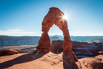 Sunbeams on Delicate Arch, Arches National Park, Utah