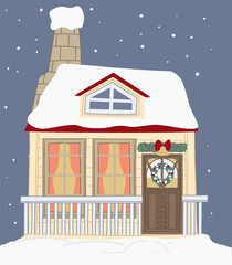 Wall Mural - Decorative house for xmas holidays, christmas deco