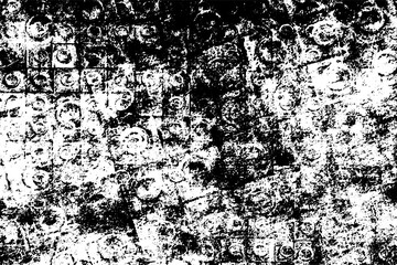 Wall Mural - Black and white background. Monochrome grunge background. Abstract texture of dirt, dust, blots, chips. Dirty dirty surface