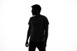 © SHOTPRIME STUDIO - emotional man silhouette model white background cropped view