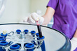 © romaset - Platelet-Rich plasma preparation. Tube with blood in hands