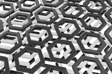 Wall Mural - abstract background of hexagon shape. 3d rendering.