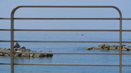 Canvas Print - Panorama marino a Chiavari, in provincia di Genova, Liguria, Italia.