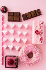 Wall Mural - sweets for Valentine's day, top view