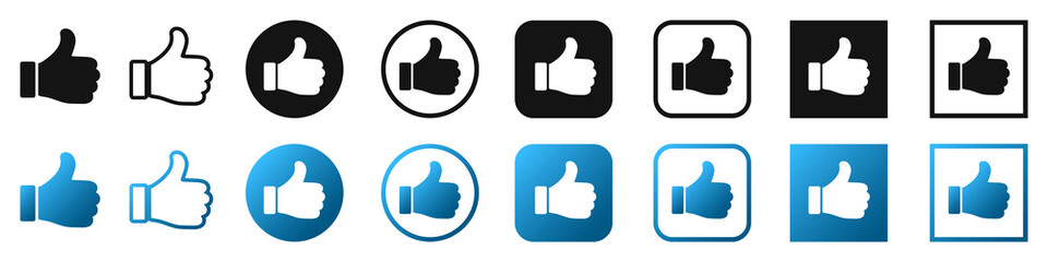 Wall Mural - thumb up icon. like icons set. vector illustration.