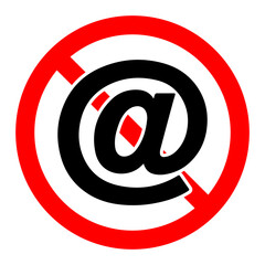 Wall Mural - email ban icon. email is prohibited. stop email icon.