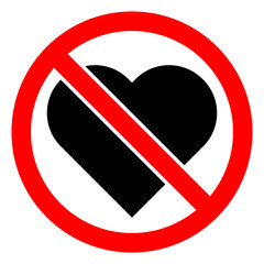 Wall Mural - love is prohibited. stop heart icon. vector illustration.