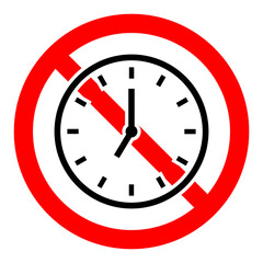 Wall Mural - clock is prohibited. stop clock icon. vector illustration