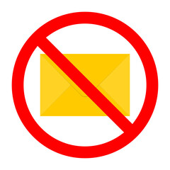 Wall Mural - mail ban icon. letter is prohibited. stop email icon.