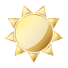 Wall Mural - sun icon. gold vector illustration. gold sun icon