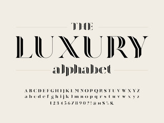 Wall Mural - modern gothic display alphabet design with uppercase, lowercase, numbers and symbol
