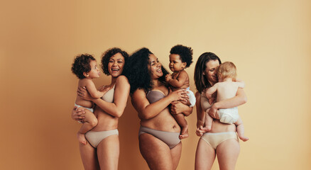 Wall Mural - Diverse mothers and babies