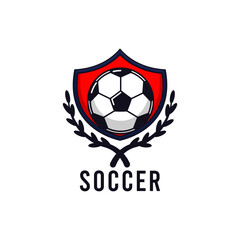 Wall Mural - Simple soccer football logo design template