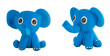 © warapatr_s - blue cute plasticine elephant in sit action on white background