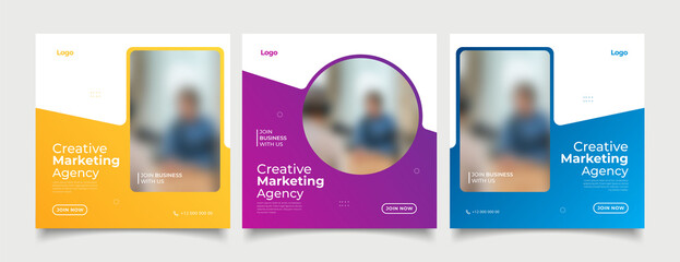 digital business marketing banner for social media post template
