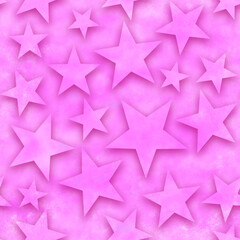 Canvas Print - Seamless star pattern, star on a pink background. 3D render, illustration. Festive abstract concept. New year, christmas, textiles, paper