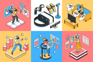 Sticker - Virtual Reality Concept Icons Set