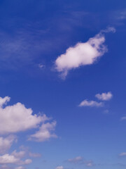 Vertical shot of a blue cloudy sky on a sunny day - great for wa