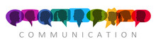 People Speech, Discussion, Meeting, Dialogue. Communicate On Social Networks Concept. Silhouette Heads People Inside Speech Bubble Communicating - Stock Vector