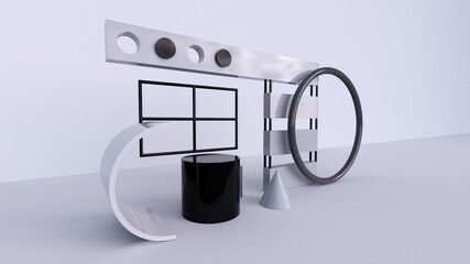 Minimal background, mock up scene with podium for product display. 3d rendering