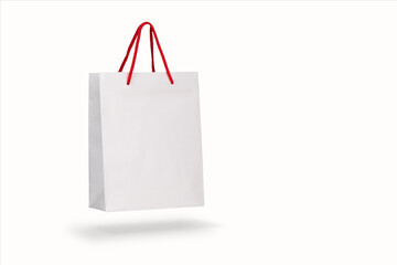 mock up-Recycle Craft paper bag mockup isolated on white backgro