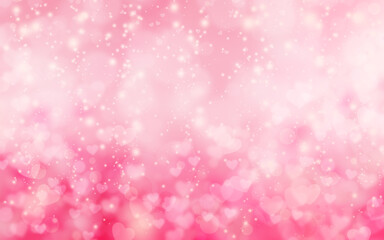 st. valentine's day pink hearts bokeh background