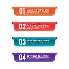 Color labels infographic banners design template