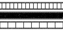 Grunge Film Strips Collection. Old Retro Cinema Movie Strip. Video Recording. Vector Illustration.